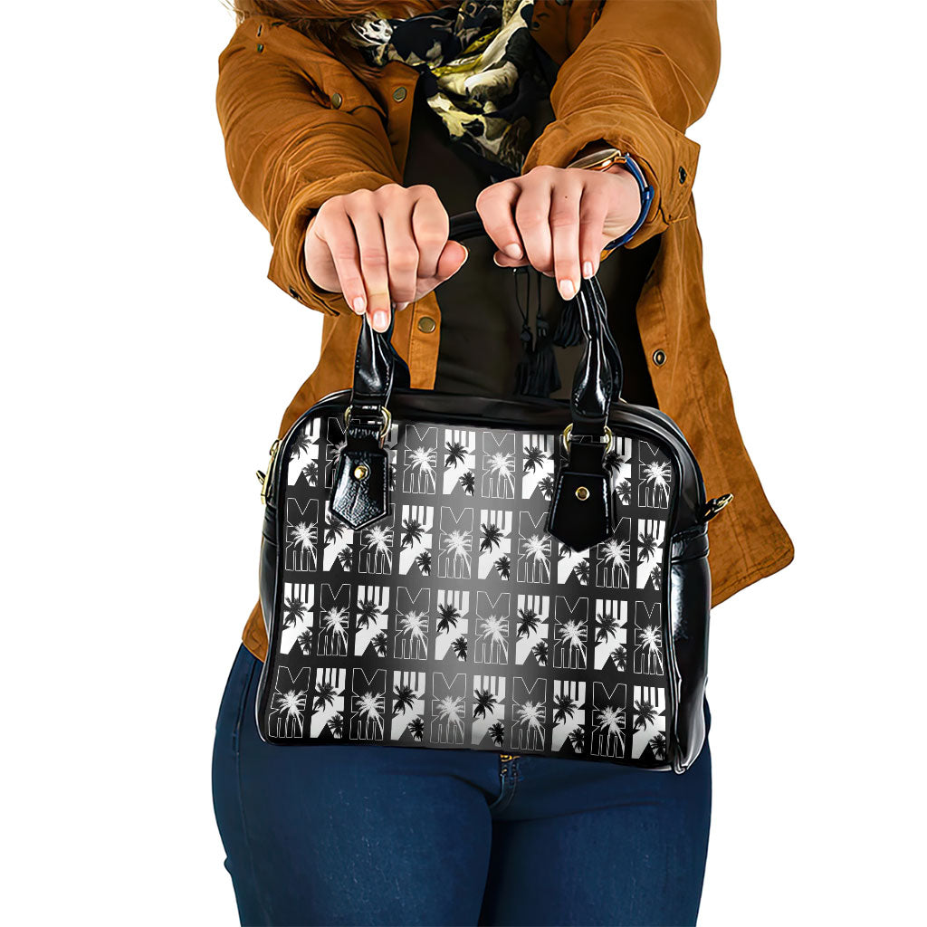Bula Fiji Shoulder Handbag Black Makare Masi Tapa Pattern LT05 One Size Black - Polynesian Pride