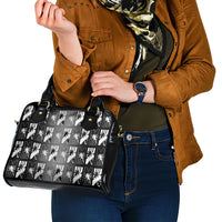 Bula Fiji Shoulder Handbag Black Makare Masi Tapa Pattern LT05 - Polynesian Pride