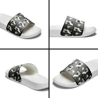 Bula Fiji Slide Sandals Black Makare Masi Tapa Pattern LT05 - Polynesian Pride