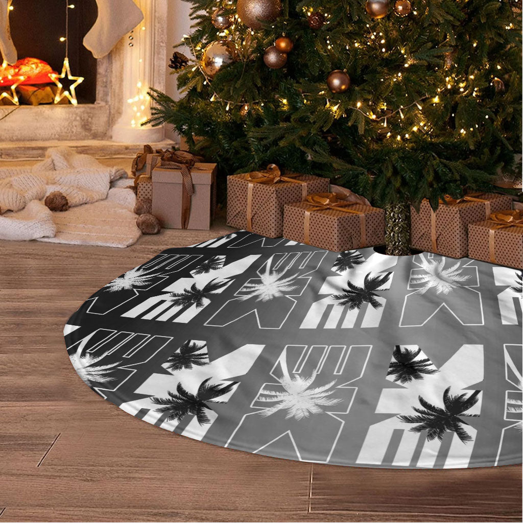 Bula Fiji Tree Skirt Black Makare Masi Tapa Pattern LT05 - Polynesian Pride