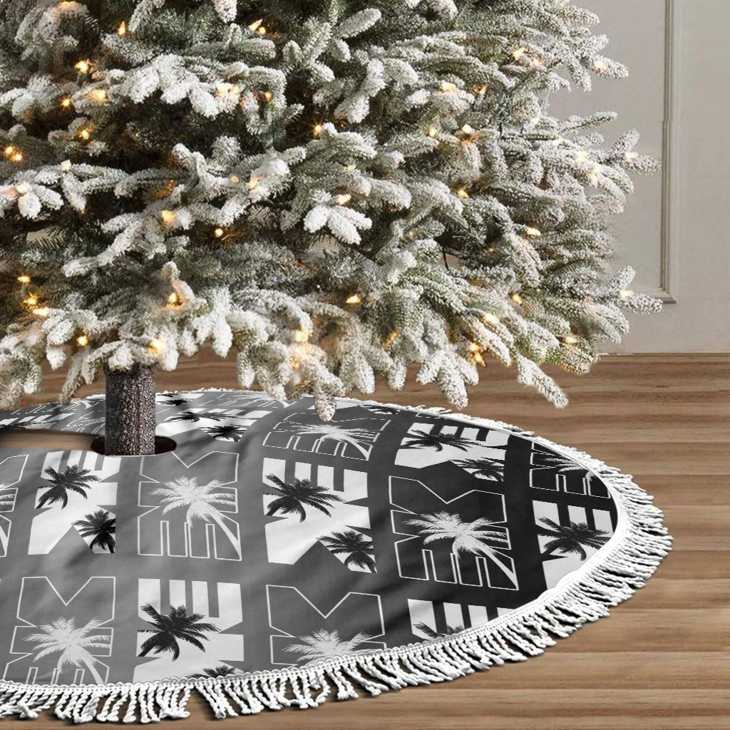 Bula Fiji Tree Skirt Black Makare Masi Tapa Pattern LT05 - Polynesian Pride