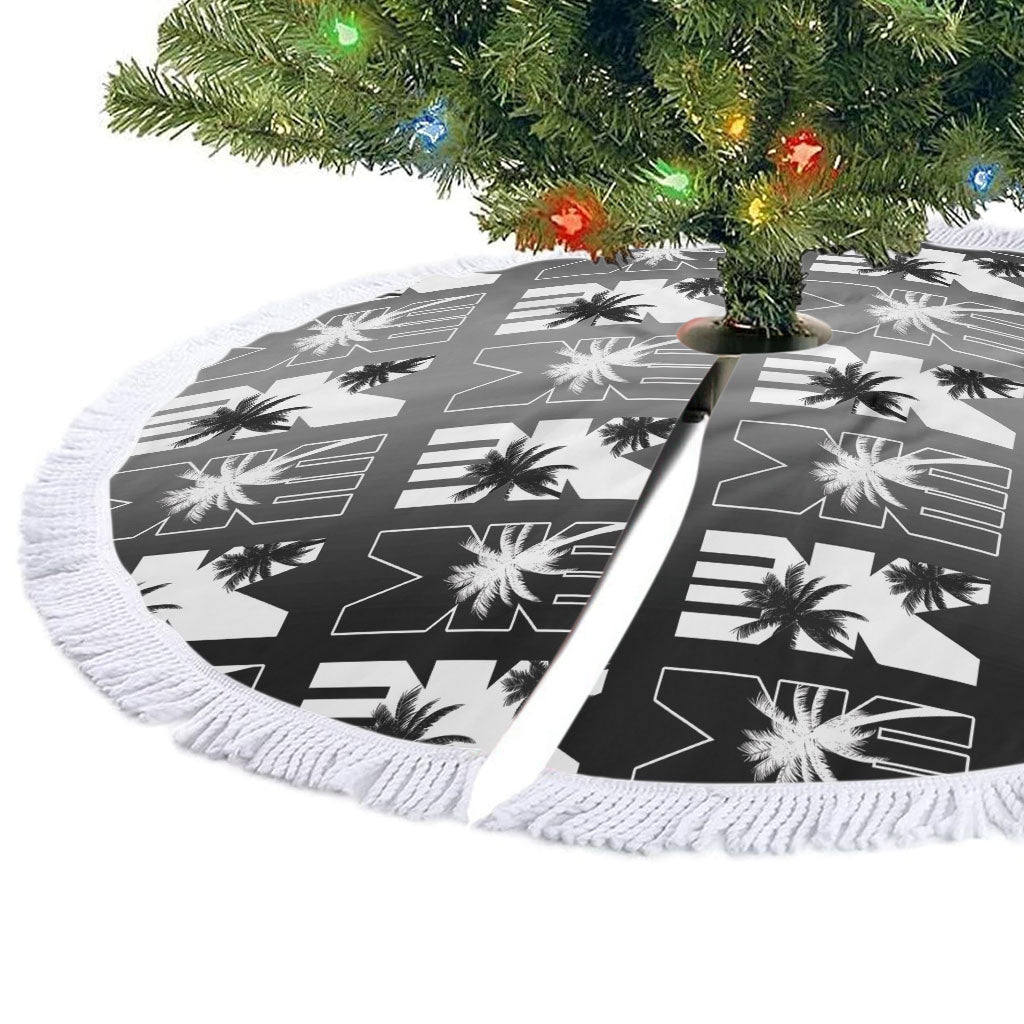 Bula Fiji Tree Skirt Black Makare Masi Tapa Pattern LT05 - Polynesian Pride