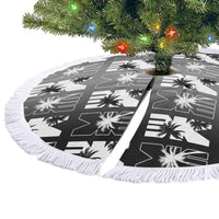 Bula Fiji Tree Skirt Black Makare Masi Tapa Pattern LT05 - Polynesian Pride