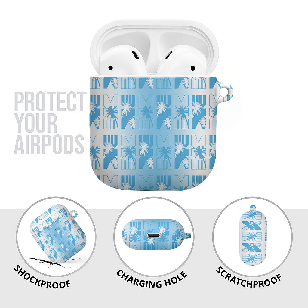 Bula Fiji AirPods Case White Makare Masi Tapa Pattern LT05 - Polynesian Pride