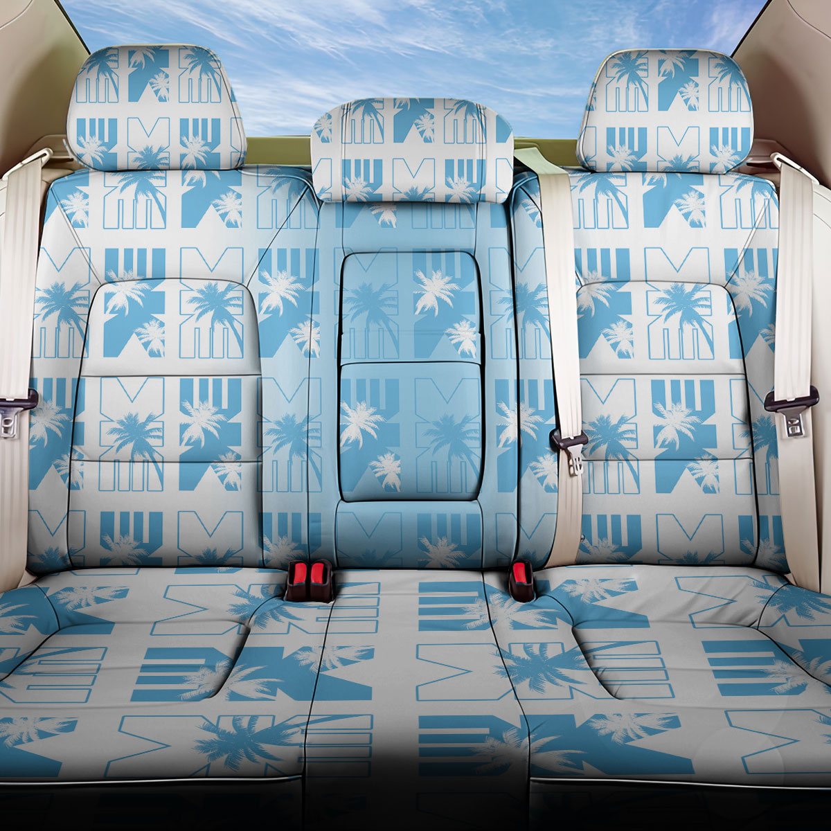 Bula Fiji Back Car Seat Cover White Makare Masi Tapa Pattern LT05 One Size White - Polynesian Pride