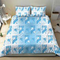 Bula Fiji Bedding Set White Makare Masi Tapa Pattern LT05 - Polynesian Pride