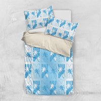 Bula Fiji Bedding Set White Makare Masi Tapa Pattern LT05 US Twin 172cm x 218cm White - Polynesian Pride