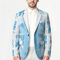 Bula Fiji Blazer White Makare Masi Tapa Pattern LT05 - Polynesian Pride