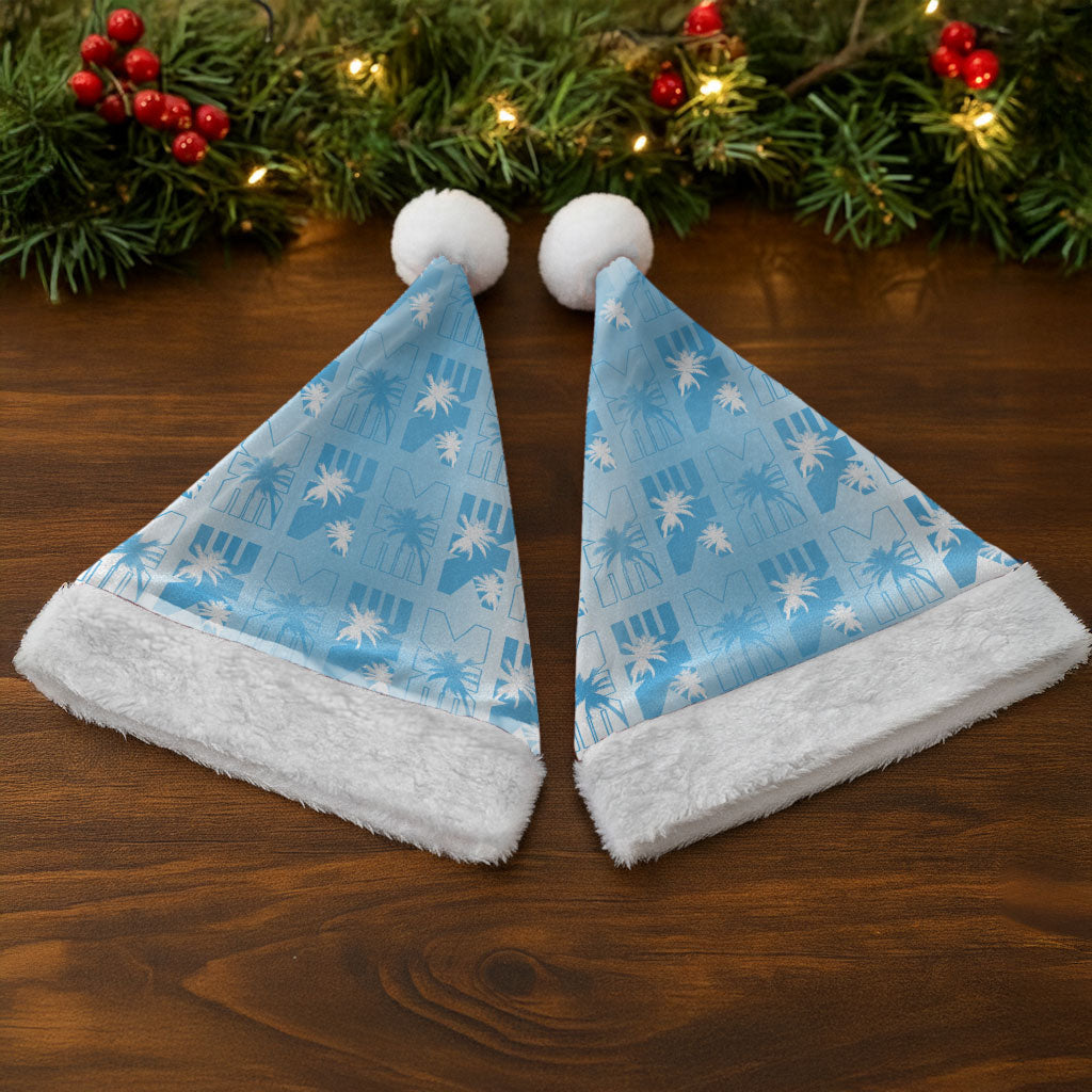 Bula Fiji Christmas Santa Hat White Makare Masi Tapa Pattern LT05 - Polynesian Pride