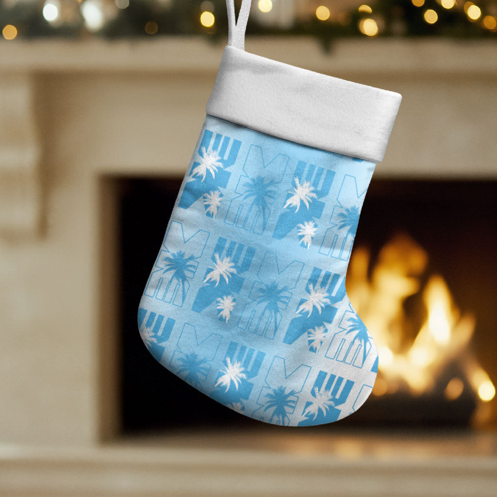 Bula Fiji Christmas Stocking White Makare Masi Tapa Pattern LT05 Set of 2 White - Polynesian Pride