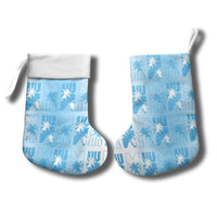 Bula Fiji Christmas Stocking White Makare Masi Tapa Pattern LT05 - Polynesian Pride