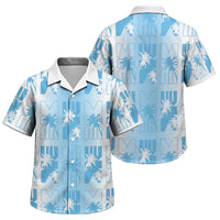 Bula Fiji Family Matching Off The Shoulder Long Sleeve Dress and Hawaiian Shirt White Makare Masi Tapa Pattern LT05 Son's Shirt White - Polynesian Pride