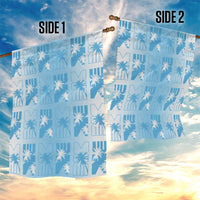 Bula Fiji Garden Flag White Makare Masi Tapa Pattern LT05 - Polynesian Pride