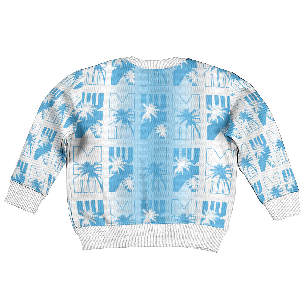 Bula Fiji Kid Ugly Christmas Sweater White Makare Masi Tapa Pattern LT05 - Polynesian Pride