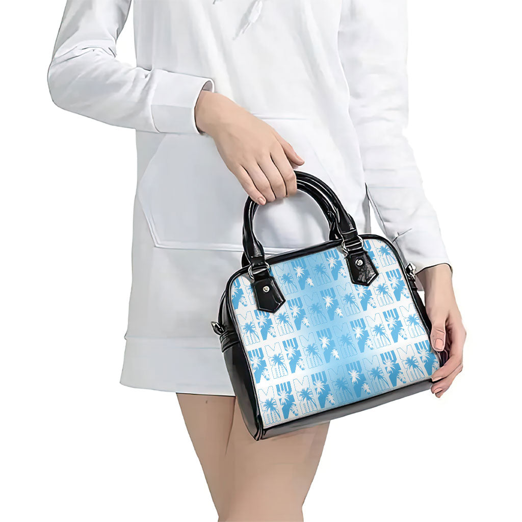 Bula Fiji Shoulder Handbag White Makare Masi Tapa Pattern LT05 - Polynesian Pride