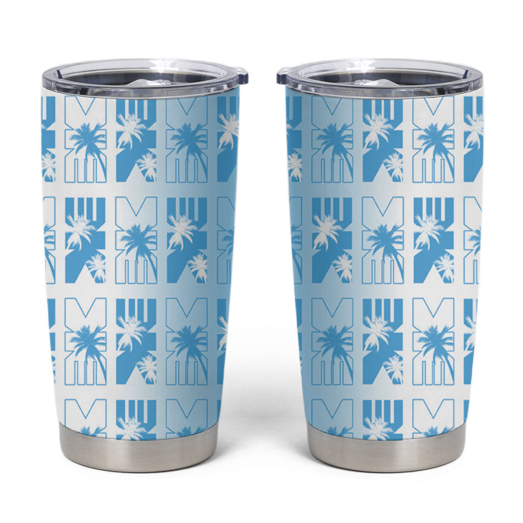 Bula Fiji Tumbler Cup White Makare Masi Tapa Pattern LT05 White - Polynesian Pride