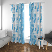 Bula Fiji Window Curtain White Makare Masi Tapa Pattern LT05 With Grommets White - Polynesian Pride