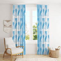 Bula Fiji Window Curtain White Makare Masi Tapa Pattern LT05 - Polynesian Pride