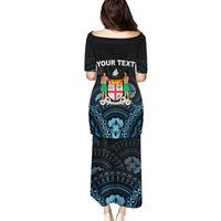 Personalised Happy Fiji Day 1970 Family Matching Puletasi and Hawaiian Shirt Flag Grunge Style LT05 - Polynesian Pride