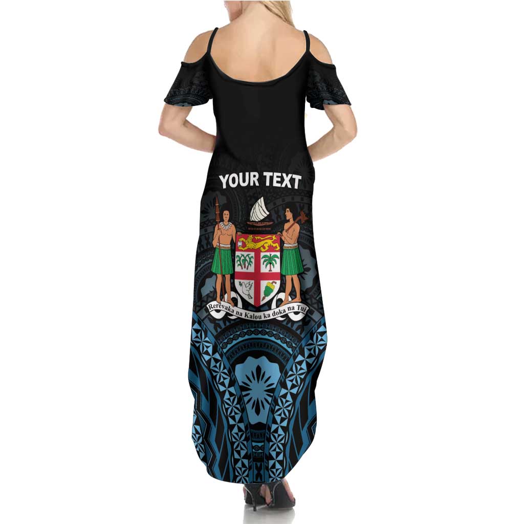 Personalised Happy Fiji Day 1970 Family Matching Summer Maxi Dress and Hawaiian Shirt Flag Grunge Style LT05 - Polynesian Pride