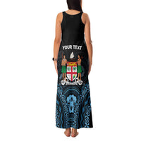 Personalised Happy Fiji Day 1970 Family Matching Tank Maxi Dress and Hawaiian Shirt Flag Grunge Style LT05 - Polynesian Pride