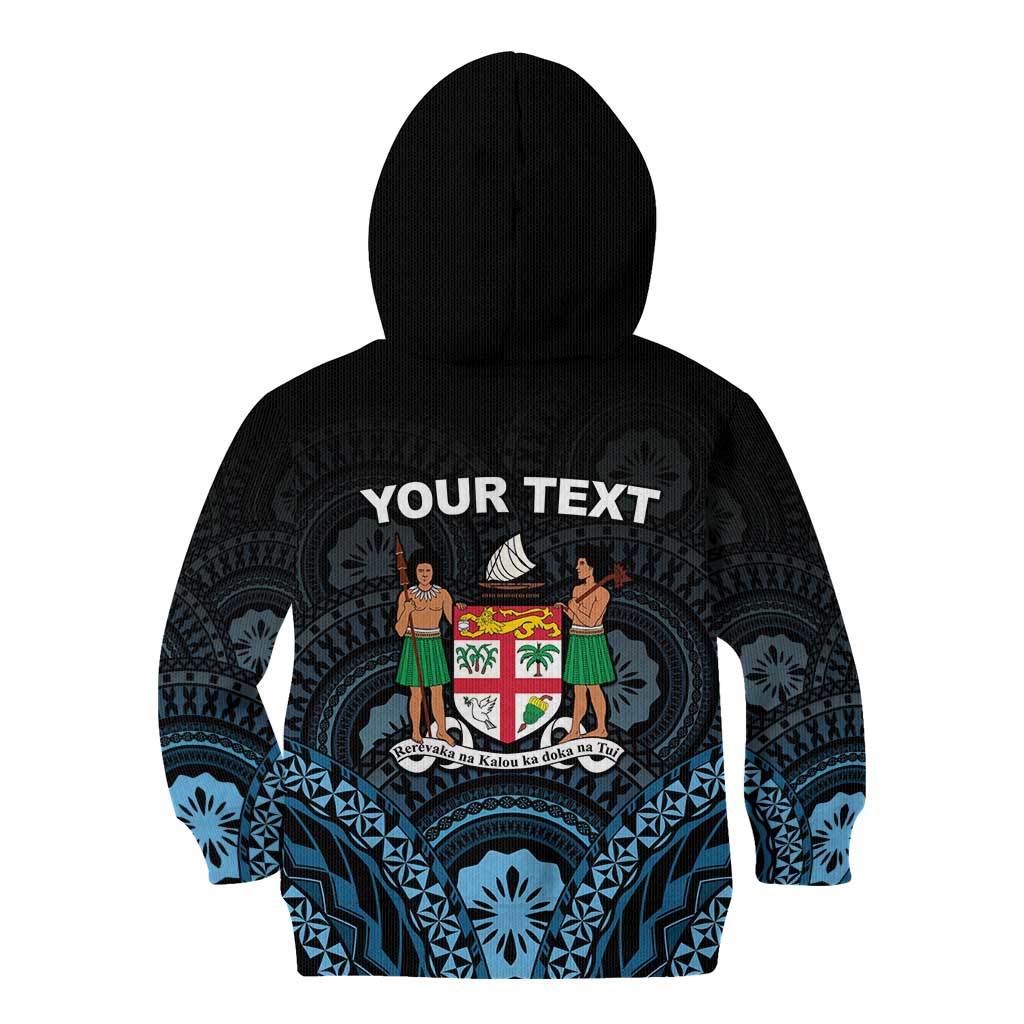 Personalised Happy Fiji Day 1970 Kid Hoodie Flag Grunge Style
