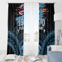 Happy Fiji Day 1970 Window Curtain Flag Grunge Style