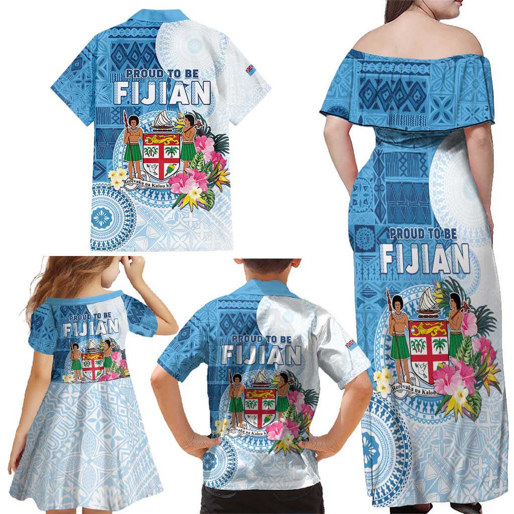 Fiji Day Family Matching Off Shoulder Maxi Dress and Hawaiian Shirt Proud To Be Fijian LT05 - Polynesian Pride