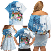 Fiji Day Family Matching Off Shoulder Short Dress and Hawaiian Shirt Proud To Be Fijian LT05 - Polynesian Pride