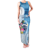 Fiji Day Family Matching Tank Maxi Dress and Hawaiian Shirt Proud To Be Fijian LT05 Mom's Dress Blue - Polynesian Pride