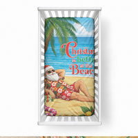 Hawaii Jolly Christmas Baby Bed Cover Xmas Is Better At The Beach LT05 28 × 52 in Blue - Polynesian Pride