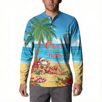 Hawaii Jolly Christmas Button Sweatshirt Xmas Is Better At The Beach LT05 - Polynesian Pride