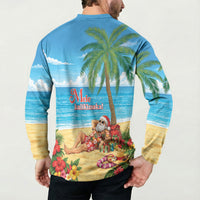 Hawaii Jolly Christmas Button Sweatshirt Xmas Is Better At The Beach LT05 - Polynesian Pride
