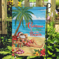 Hawaii Jolly Christmas Garden Flag Xmas Is Better At The Beach LT05 Garden Flag Blue - Polynesian Pride