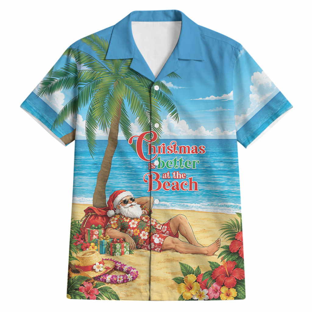 Hawaii Jolly Christmas Hawaiian Shirt Xmas Is Better At The Beach LT05 Blue - Polynesian Pride
