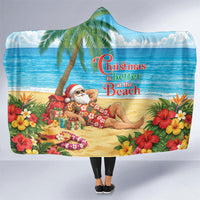 Hawaii Jolly Christmas Hooded Blanket Xmas Is Better At The Beach LT05 One Size Blue - Polynesian Pride