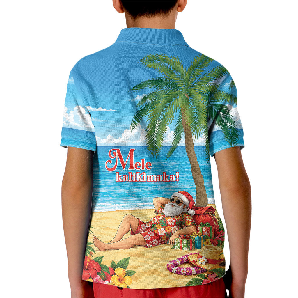 Hawaii Jolly Christmas Kid Polo Shirt Xmas Is Better At The Beach LT05 - Polynesian Pride