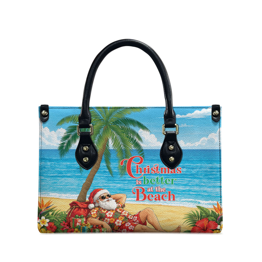 Hawaii Jolly Christmas Leather Bag Xmas Is Better At The Beach LT05 - Polynesian Pride