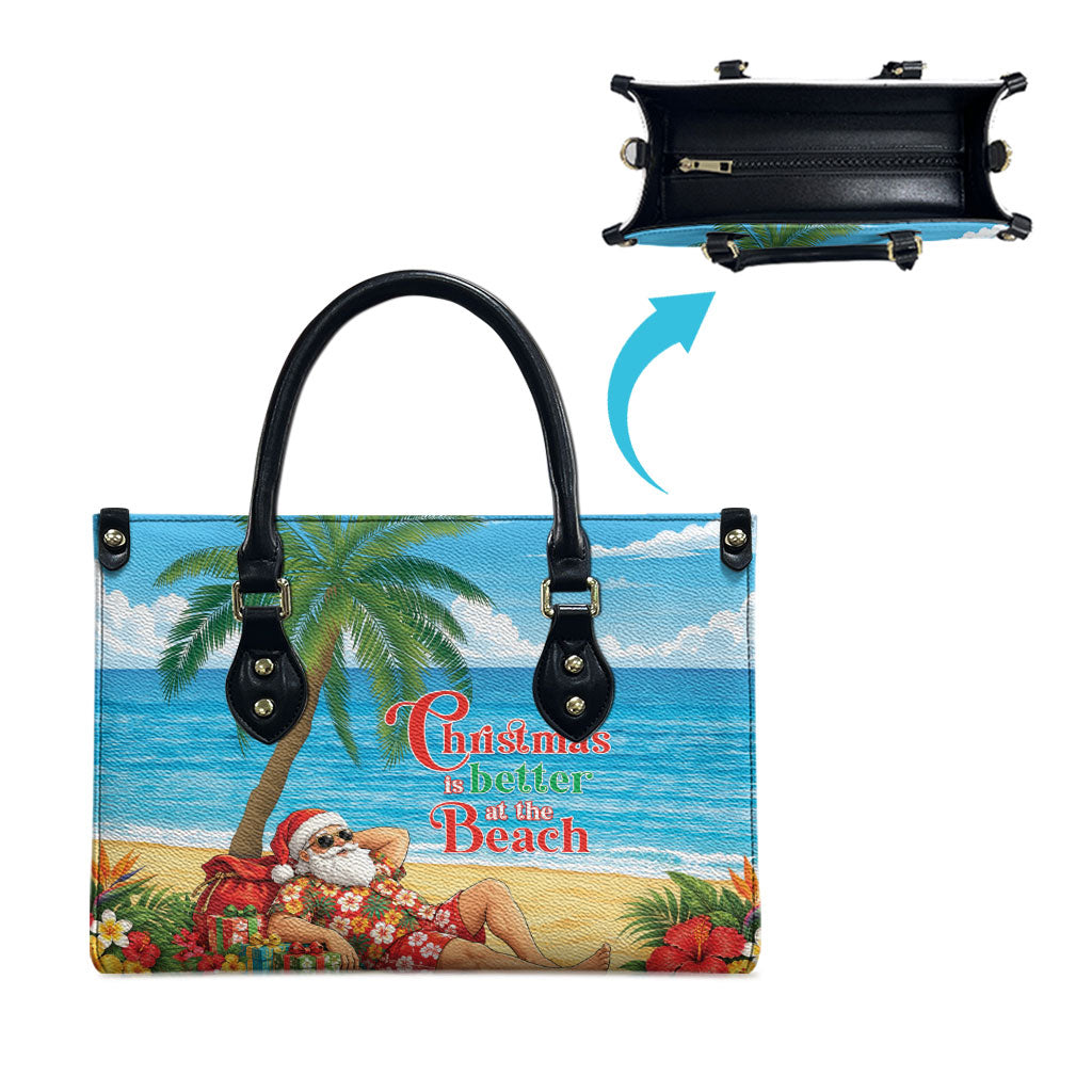 Hawaii Jolly Christmas Leather Bag Xmas Is Better At The Beach LT05 - Polynesian Pride