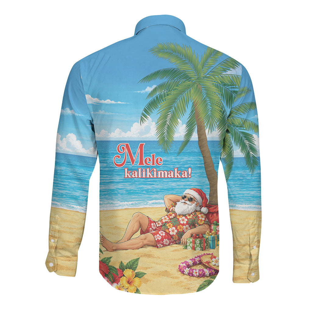 Hawaii Jolly Christmas Long Sleeve Button Shirt Xmas Is Better At The Beach LT05 - Polynesian Pride