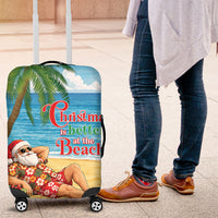 Hawaii Jolly Christmas Luggage Cover Xmas Is Better At The Beach LT05 Blue - Polynesian Pride