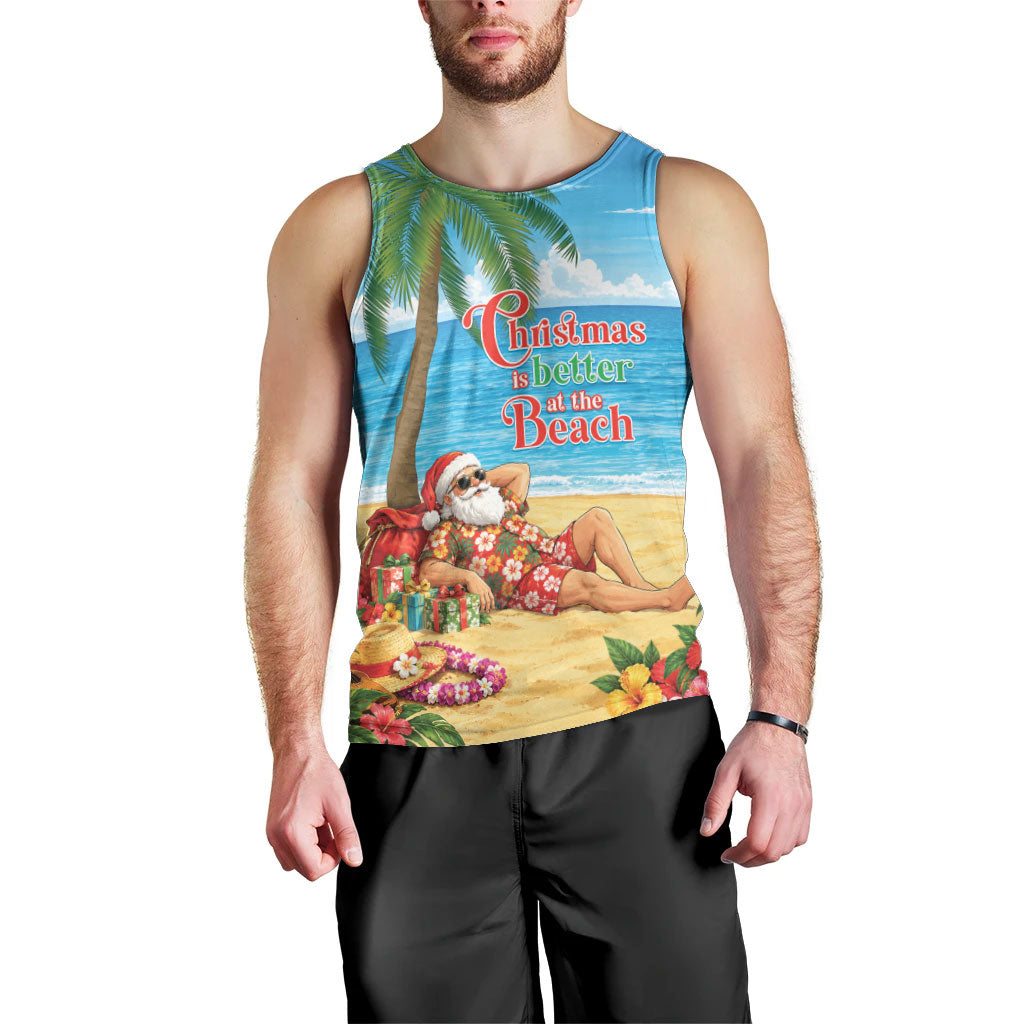 Hawaii Jolly Christmas Men Tank Top Xmas Is Better At The Beach LT05 - Polynesian Pride