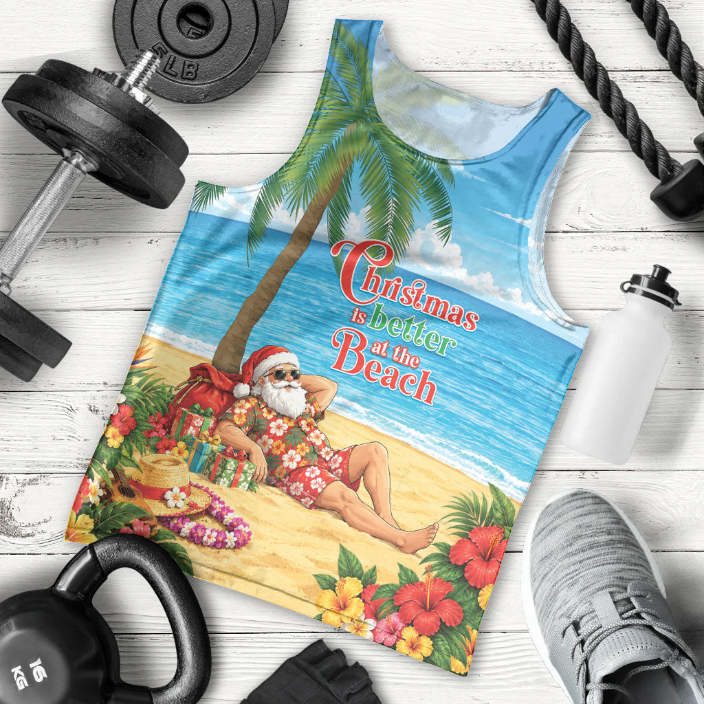 Hawaii Jolly Christmas Men Tank Top Xmas Is Better At The Beach LT05 - Polynesian Pride
