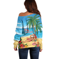 Hawaii Jolly Christmas Off Shoulder Sweater Xmas Is Better At The Beach LT05 - Polynesian Pride