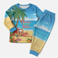 Hawaii Jolly Christmas Pajama Set Xmas Is Better At The Beach LT05 Men Blue - Polynesian Pride