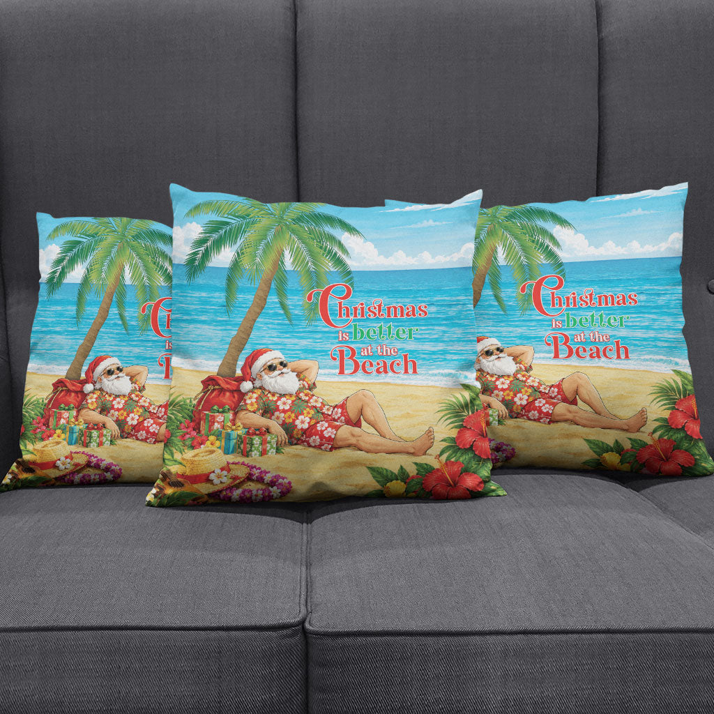 Hawaii Jolly Christmas Pillow Cover Xmas Is Better At The Beach LT05 - Polynesian Pride