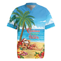 Hawaii Jolly Christmas Rugby Jersey Xmas Is Better At The Beach LT05 Blue - Polynesian Pride