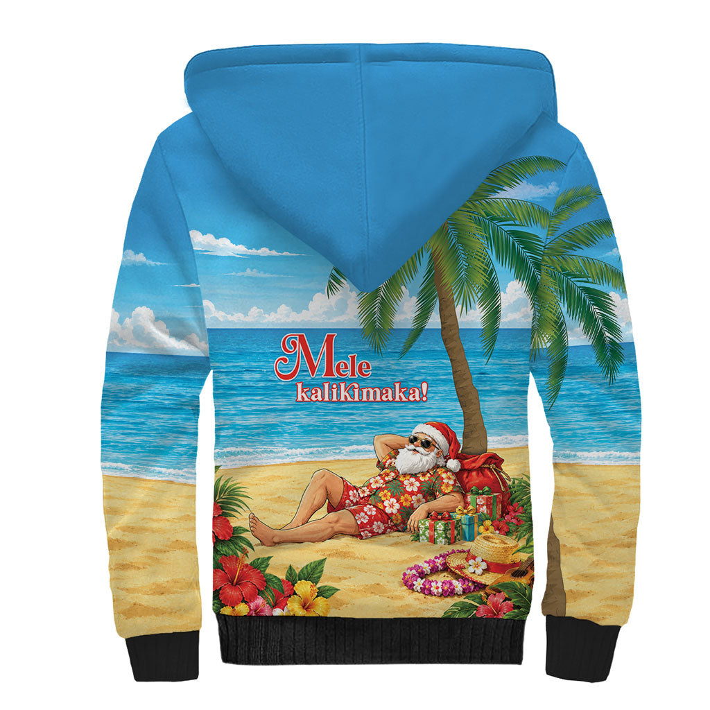 Hawaii Jolly Christmas Sherpa Hoodie Xmas Is Better At The Beach LT05 - Polynesian Pride
