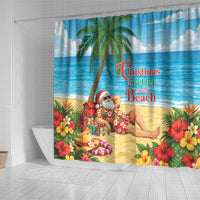 Hawaii Jolly Christmas Shower Curtain Xmas Is Better At The Beach LT05 - Polynesian Pride