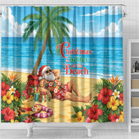Hawaii Jolly Christmas Shower Curtain Xmas Is Better At The Beach LT05 - Polynesian Pride